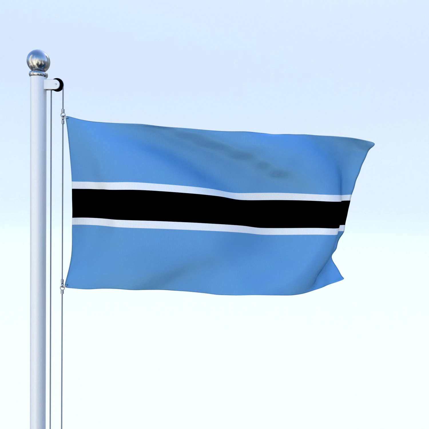 animated botswana flag 3D Model .c4d .max .obj .3ds .fbx .stl .blend 