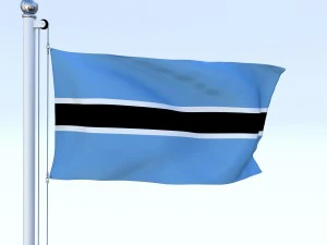 动画博茨瓦纳国旗 3D 模型