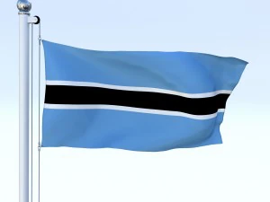 animated botswana flag 3D Model