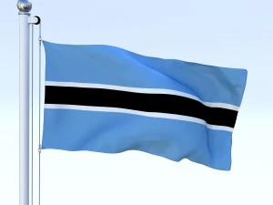 animated botswana flag 3D Model
