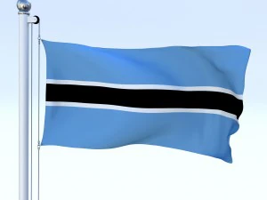 animated botswana flag 3D Model