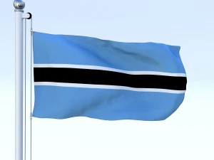 animated botswana flag 3D Model
