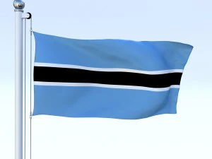 animated botswana flag 3D Model