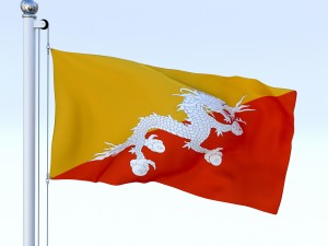 animated kingdom of bhutan flag 3D मॉडल