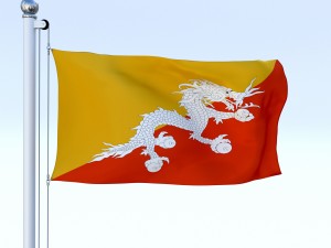 animated kingdom of bhutan flag Modèle 3D
