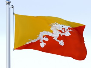 animated kingdom of bhutan flag Modèle 3D