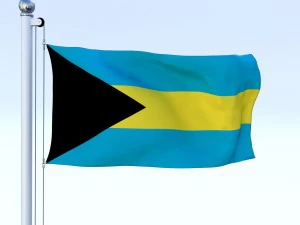 animated bahamas flag 3D Model