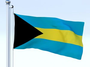 animated bahamas flag 3D Model