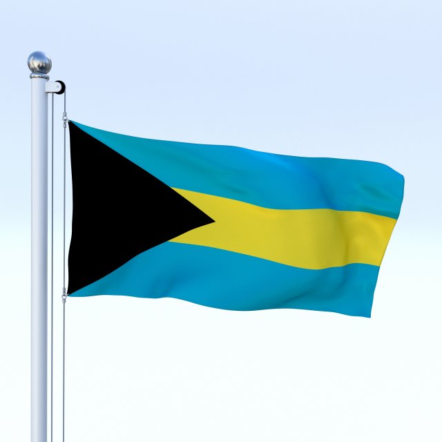 animated bahamas flag Model 3D .c4d .max .obj .3ds .fbx .stl .blend 