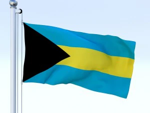 animated bahamas flag 3D Model