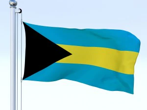 animated bahamas flag 3D Model
