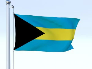 animated bahamas flag 3D Model