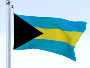 animated bahamas flag 3D Model