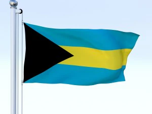animated bahamas flag 3D Model