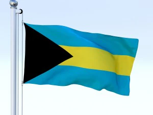 animated bahamas flag 3D Model