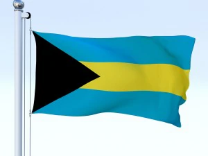 animated bahamas flag 3D Model