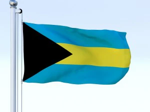 animated bahamas flag 3D Model