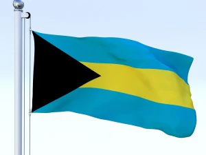 animated bahamas flag 3D Model