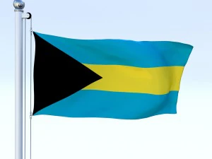 animated bahamas flag 3D Model