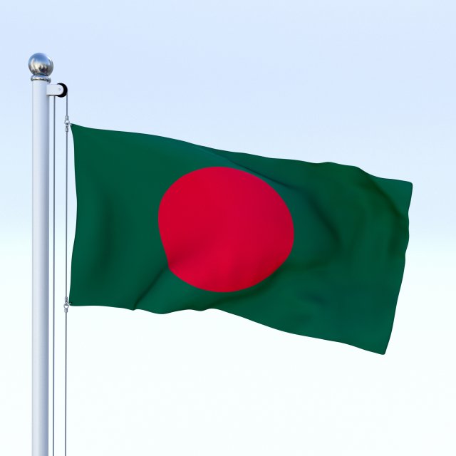 animated bangladesh flag 3D 模型 .c4d .max .obj .3ds .fbx .stl .blend 