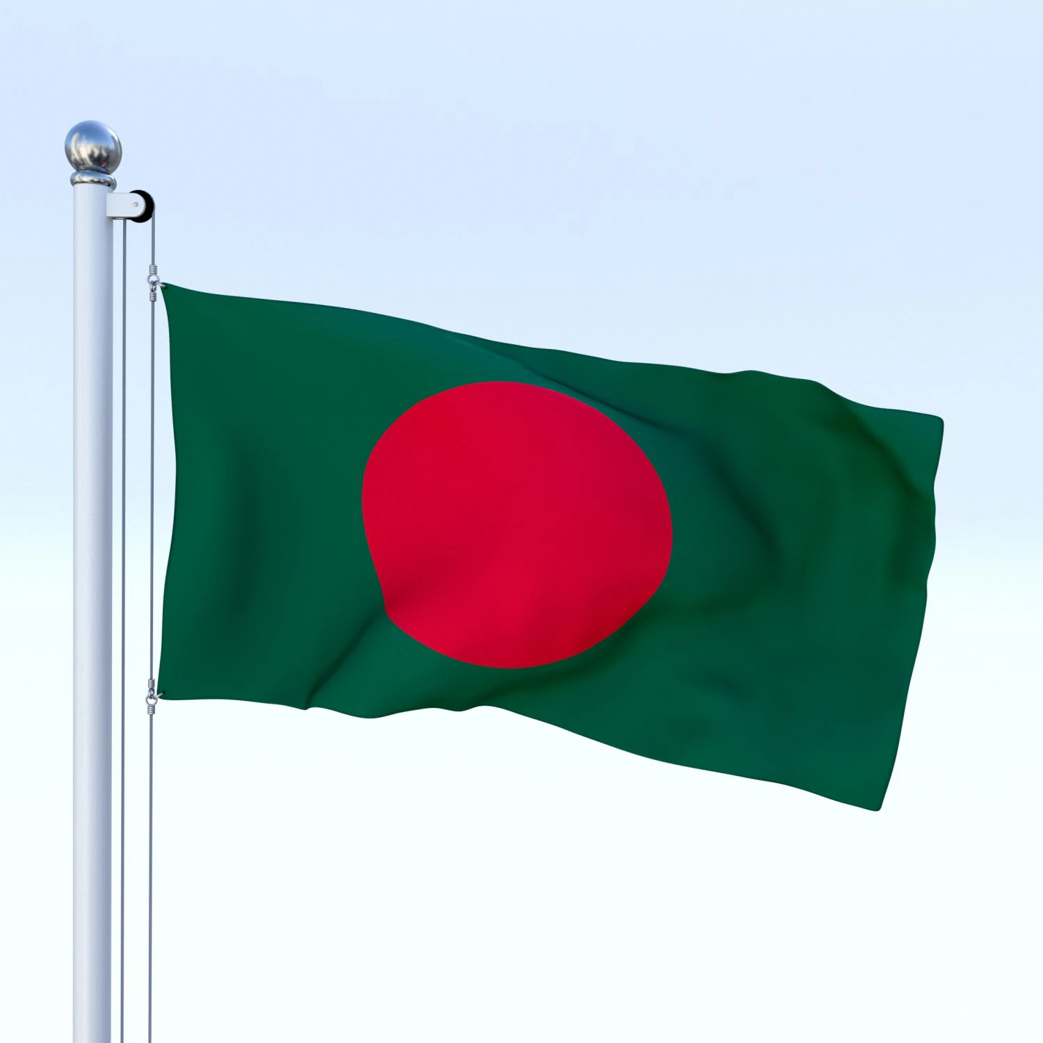 animated bangladesh flag 3D Model .c4d .max .obj .3ds .fbx .stl .blend 