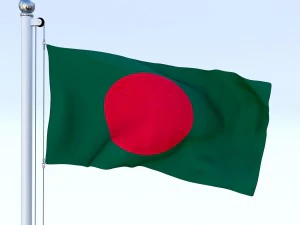 animowana flaga Bangladeszu Model 3D