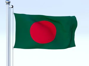 animated bangladesh flag 3D Model