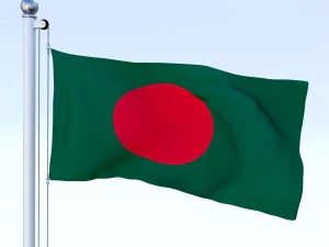 animated bangladesh flag 3D Model