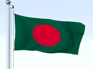 animated bangladesh flag 3D Model