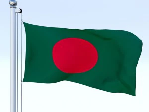 animated bangladesh flag 3D Model