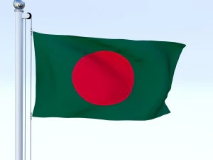 animated bangladesh flag 3D Model
