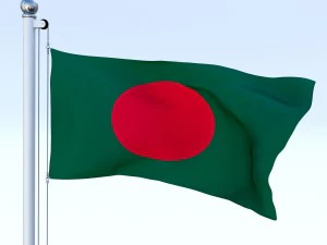 animated bangladesh flag 3D Model