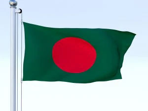 animated bangladesh flag 3D Model
