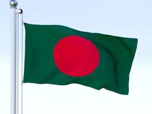 animated bangladesh flag 3D Model