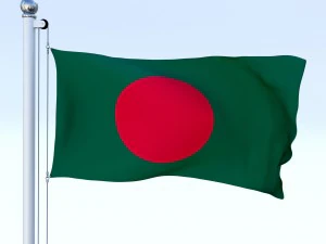 animated bangladesh flag 3D Model