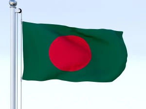 animated bangladesh flag 3D Model