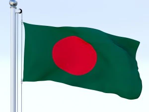 animated bangladesh flag 3D Model