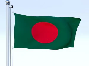 animated bangladesh flag 3D Model