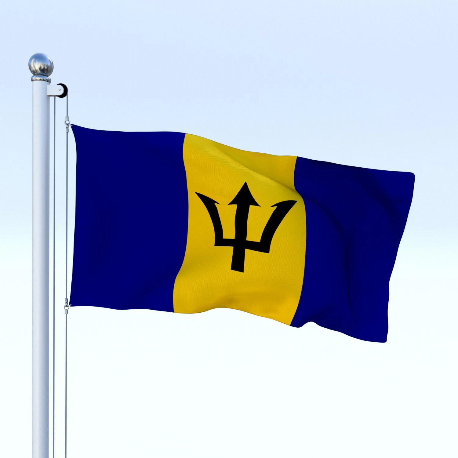 animated barbados flag 3D Model .c4d .max .obj .3ds .fbx .stl .blend 