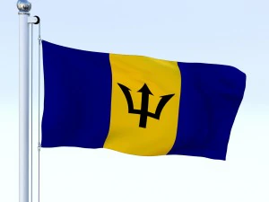 animated barbados flag 3D Model