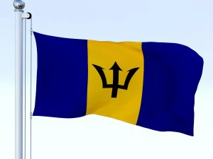 animated barbados flag 3D Model