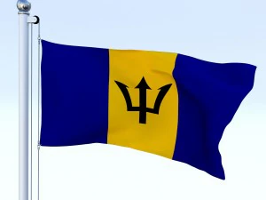 animated barbados flag 3D Model