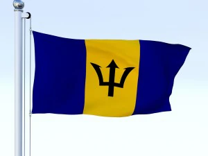 animated barbados flag 3D Model