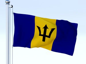 animated barbados flag 3D Model