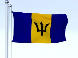 animated barbados flag 3D Model