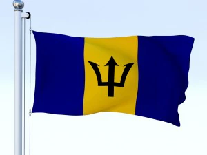 animated barbados flag 3D Model