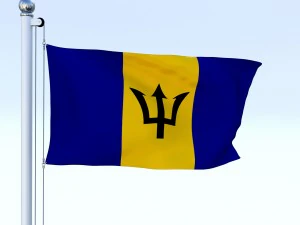 animated barbados flag 3D Model
