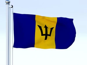 animated barbados flag 3D Model