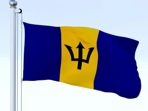 animated barbados flag 3D Model