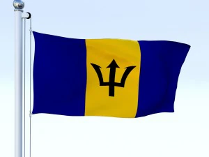 animated barbados flag 3D Model